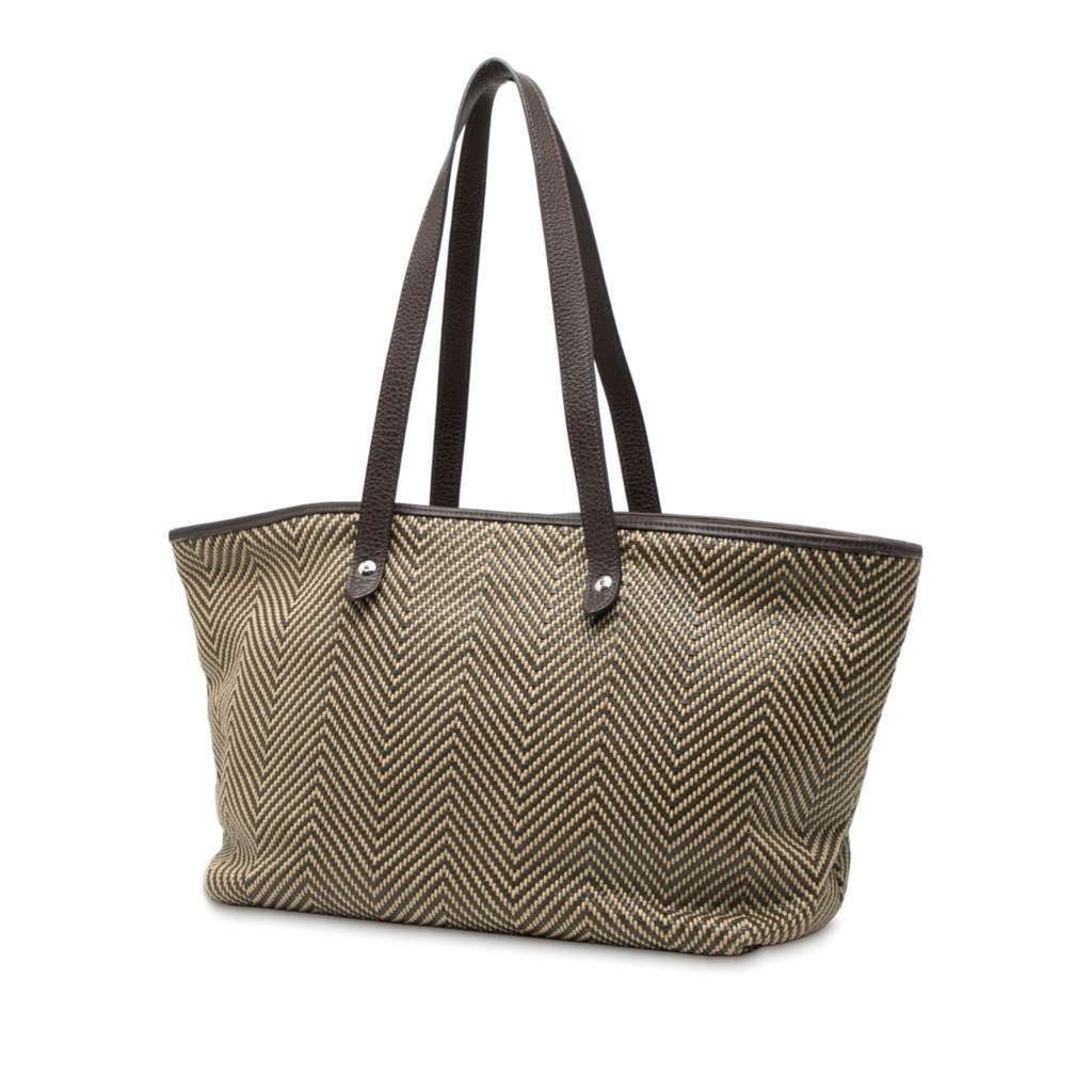 Hermès Polyester and Leather Chennai MM Brown Polyester Good condition - Back View