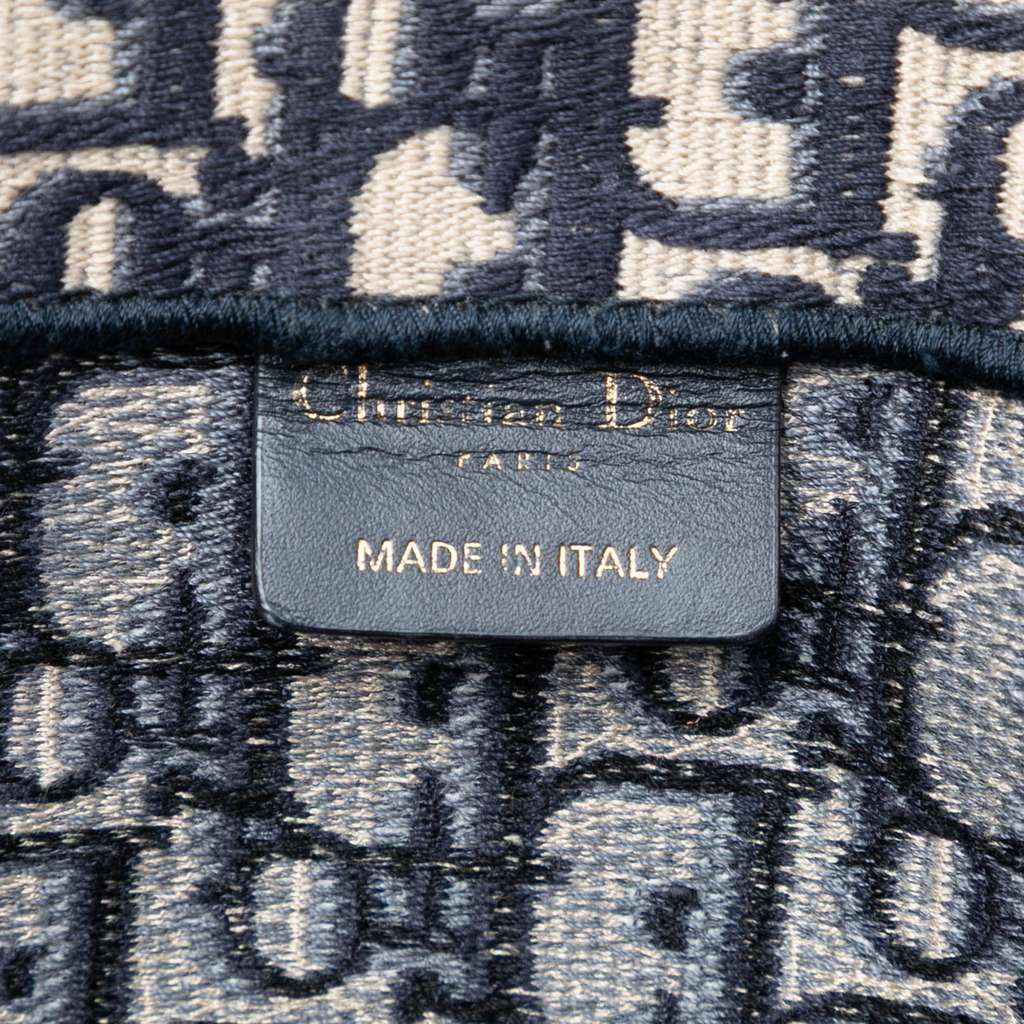 Dior Large Oblique Embroidered Canvas Book Tote Blue Canvas Very good condition - Box View