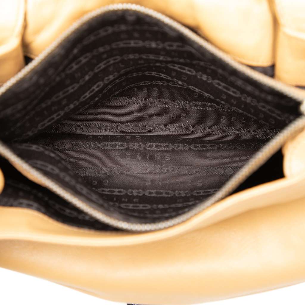 Celine Lambskin Watch Me Gauffre Flap Shoulder Bag Brown Leather Very good - Model View