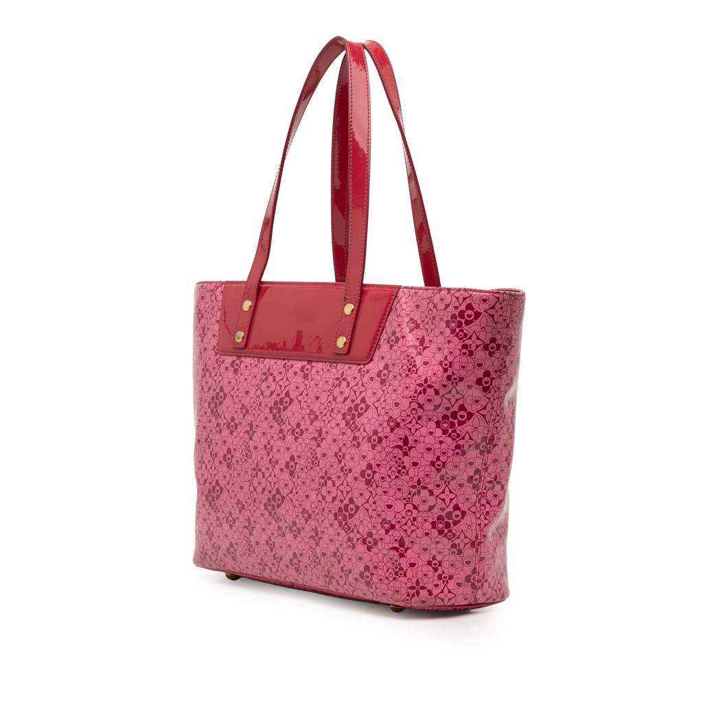 Louis Vuitton Takashi Murakami Coated Canvas Cosmic Blossom Tote PM Pink Canvas Good - Back View