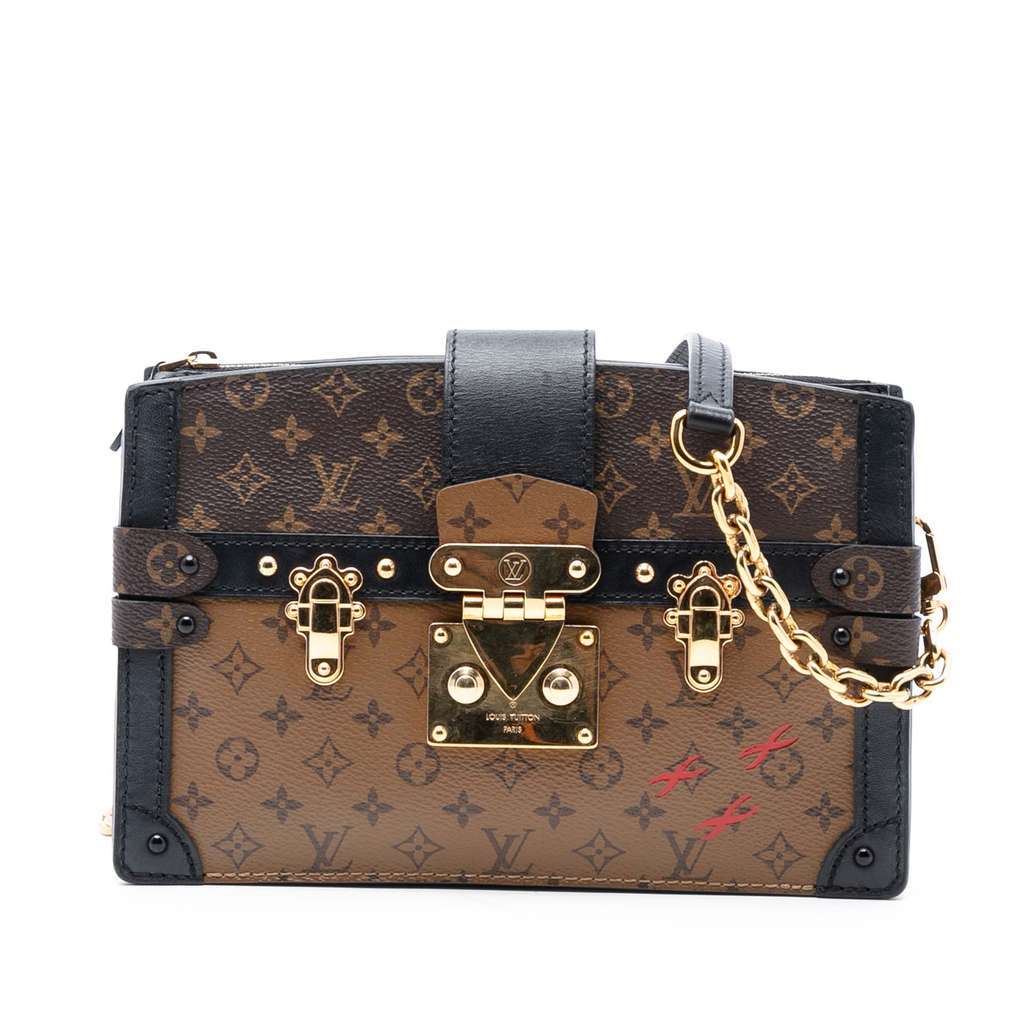 Louis Vuitton Monogram Reverse Trunk Clutch Brown Very good - Front View