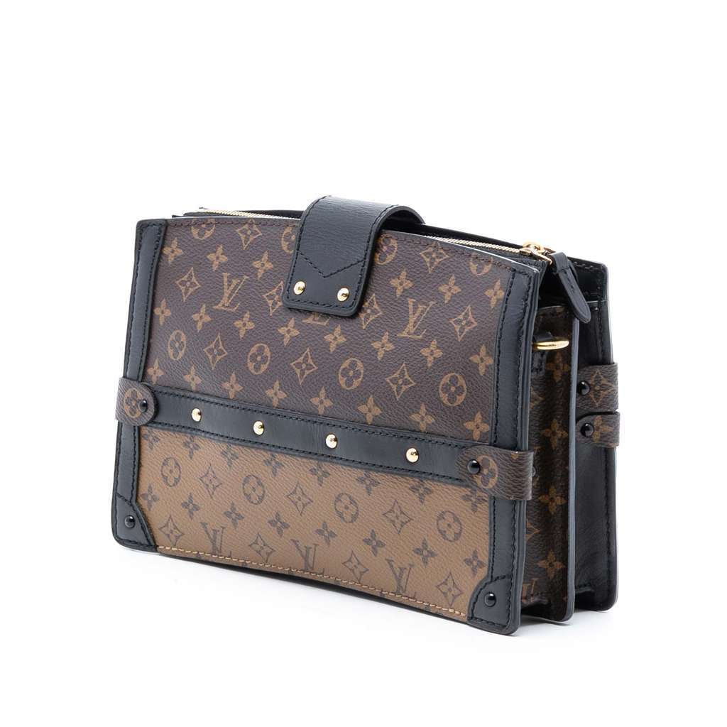 Louis Vuitton Monogram Reverse Trunk Clutch Brown Very good - Back View