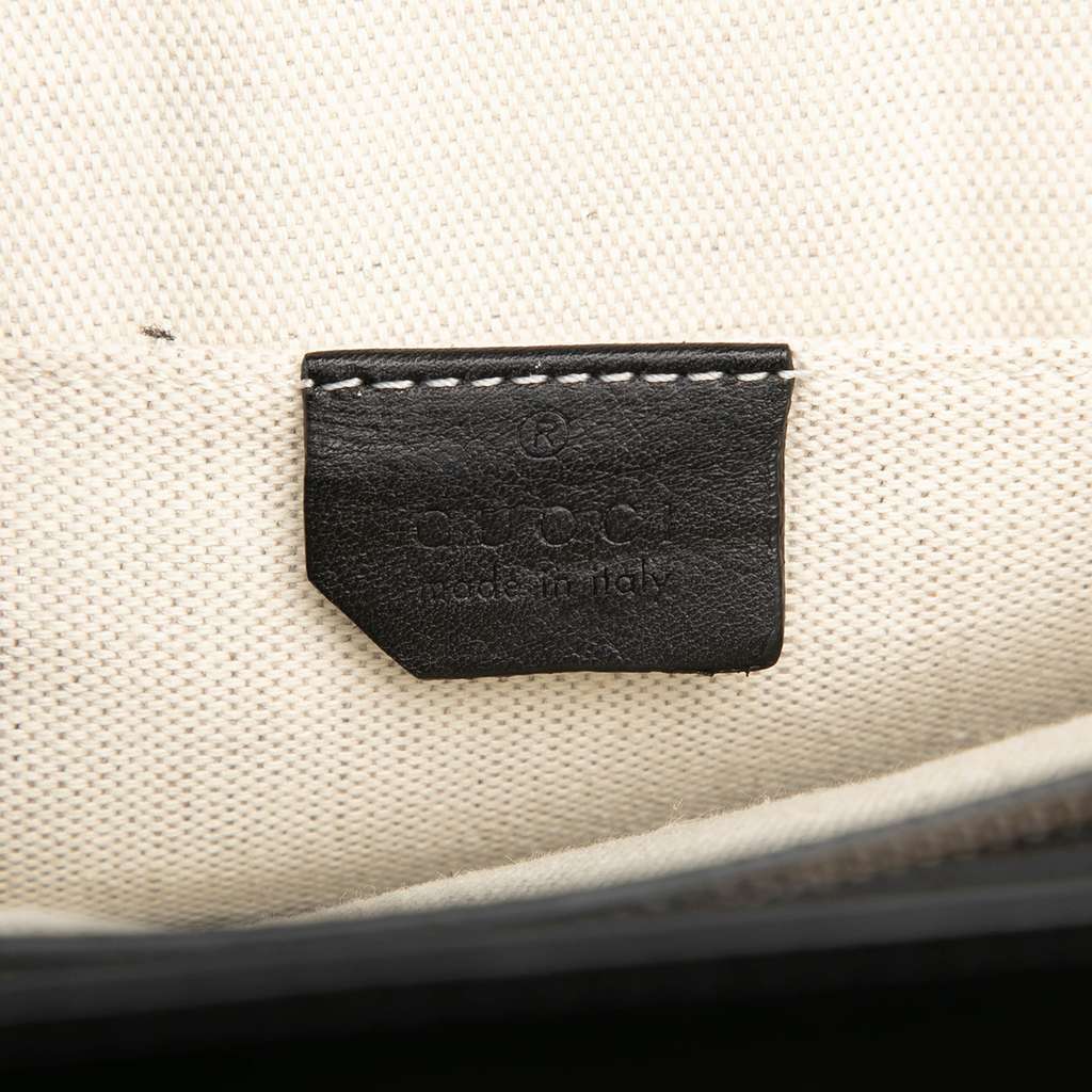 Gucci Large Leather Bamboo Dionysus Web Satchel Black Leather Good - Box View