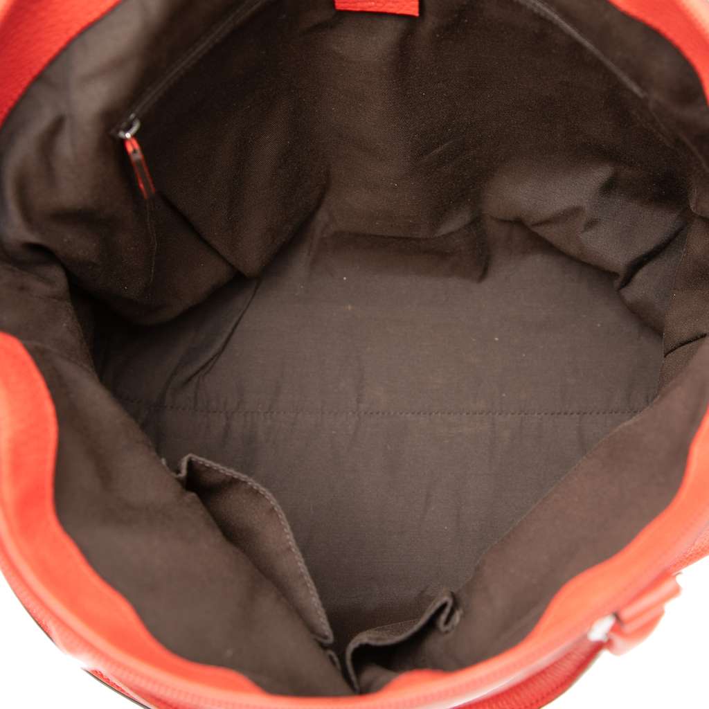 Gucci Large Leather GG Charm Dome Satchel Red Leather Very good - Model View