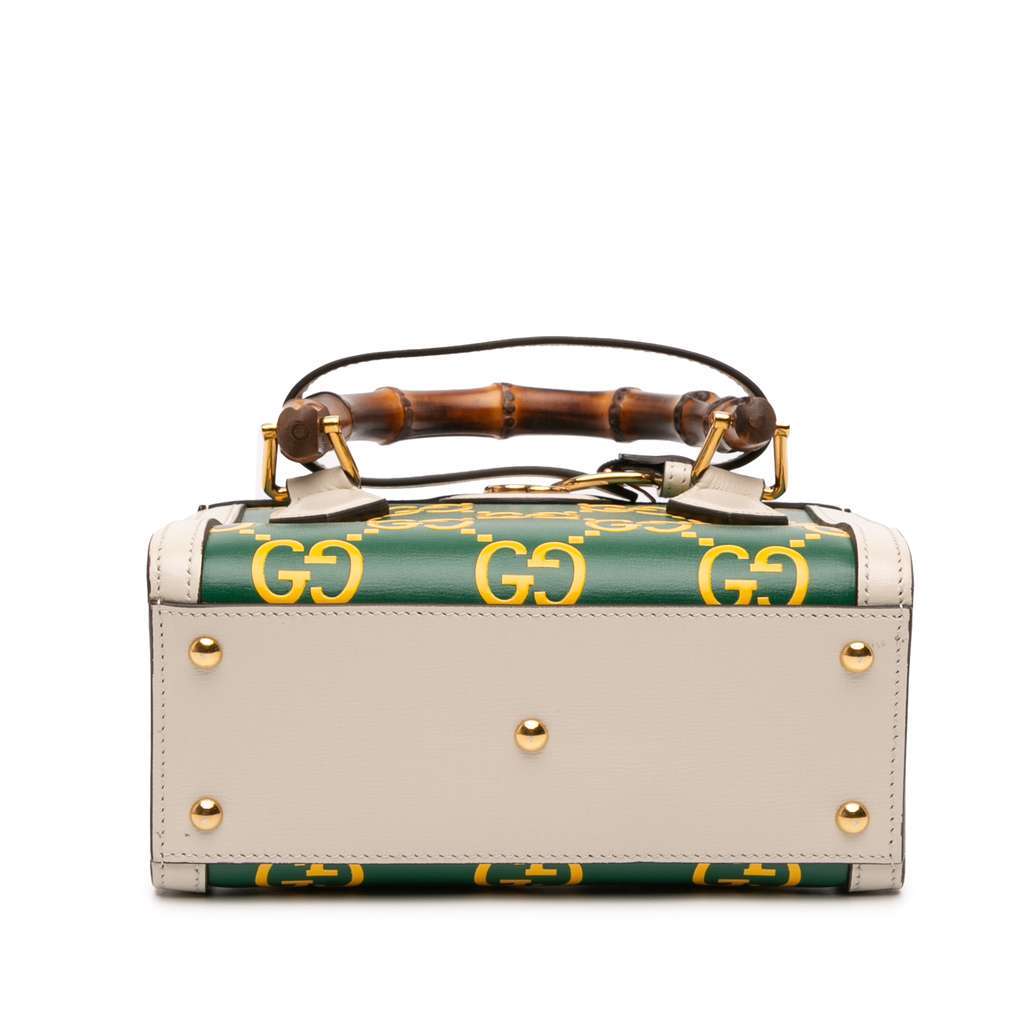 Gucci Mini Leather Bamboo GG Diana Satchel Green Leather Very good - Inside View