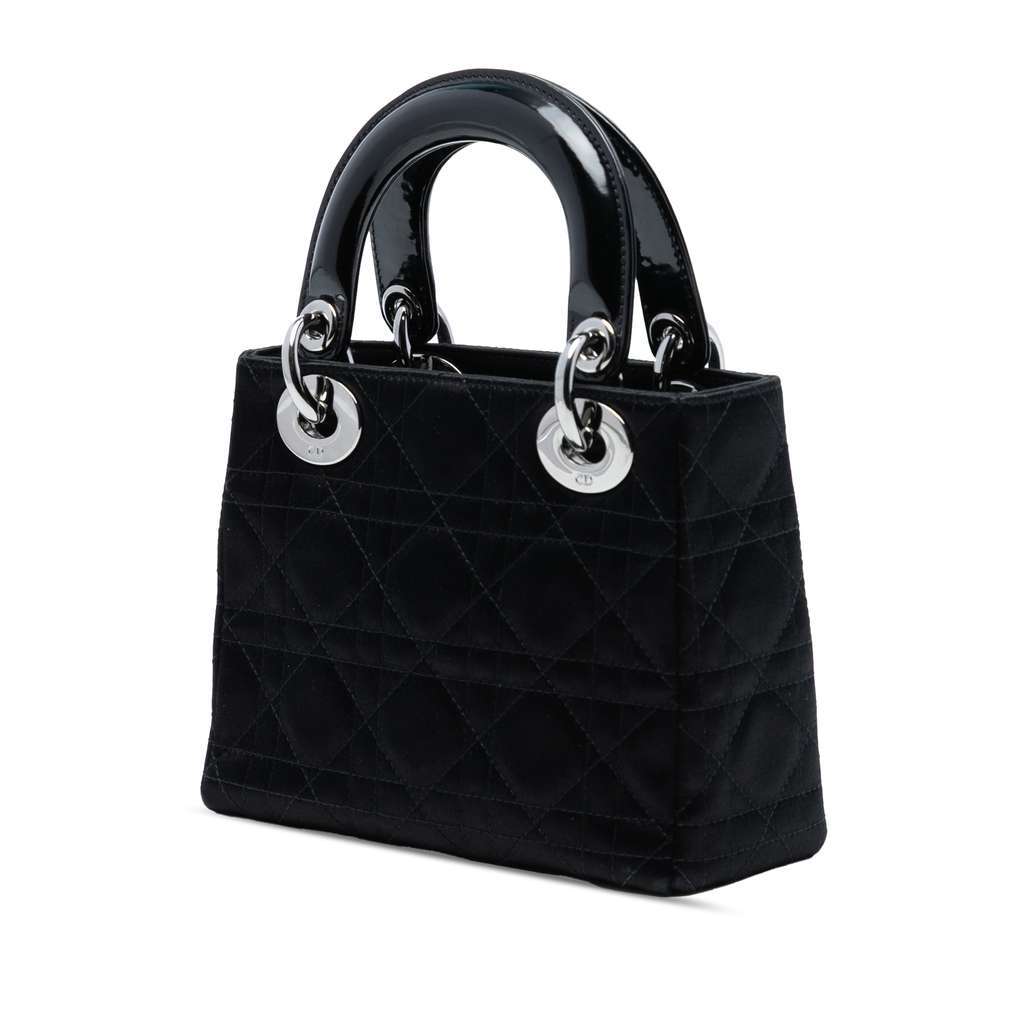 Dior Mini Satin Cannage Lady Dior Black Satin Good - Back View
