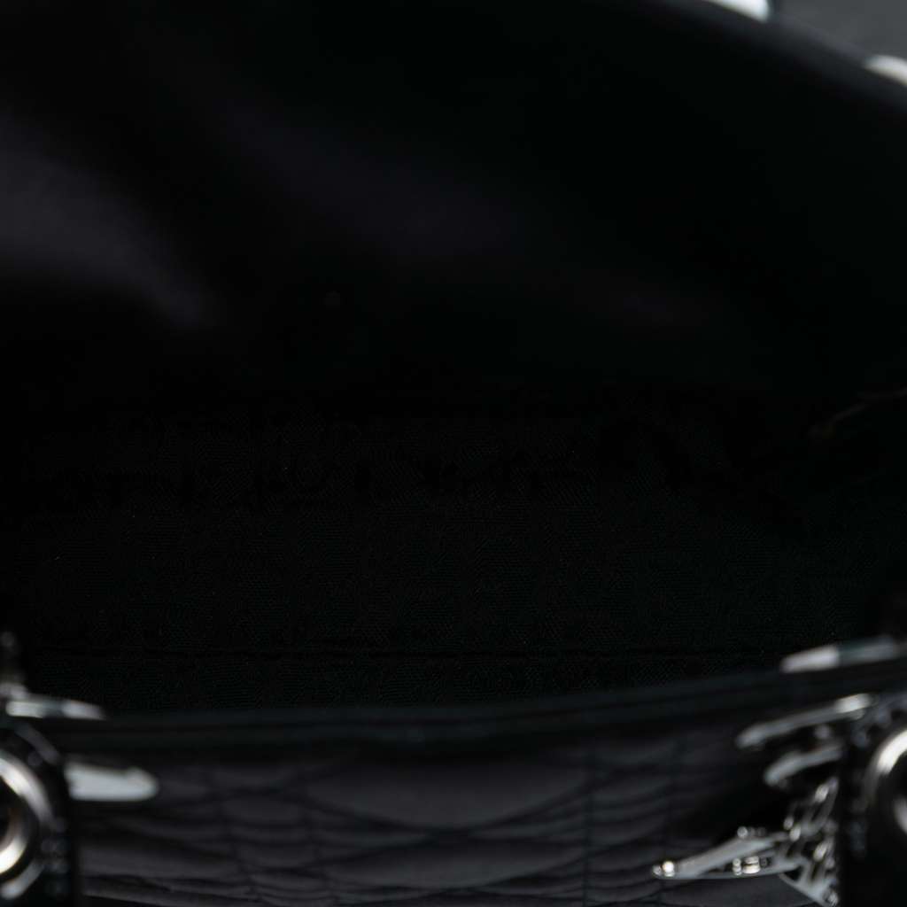 Dior Mini Satin Cannage Lady Dior Black Satin Good - Model View
