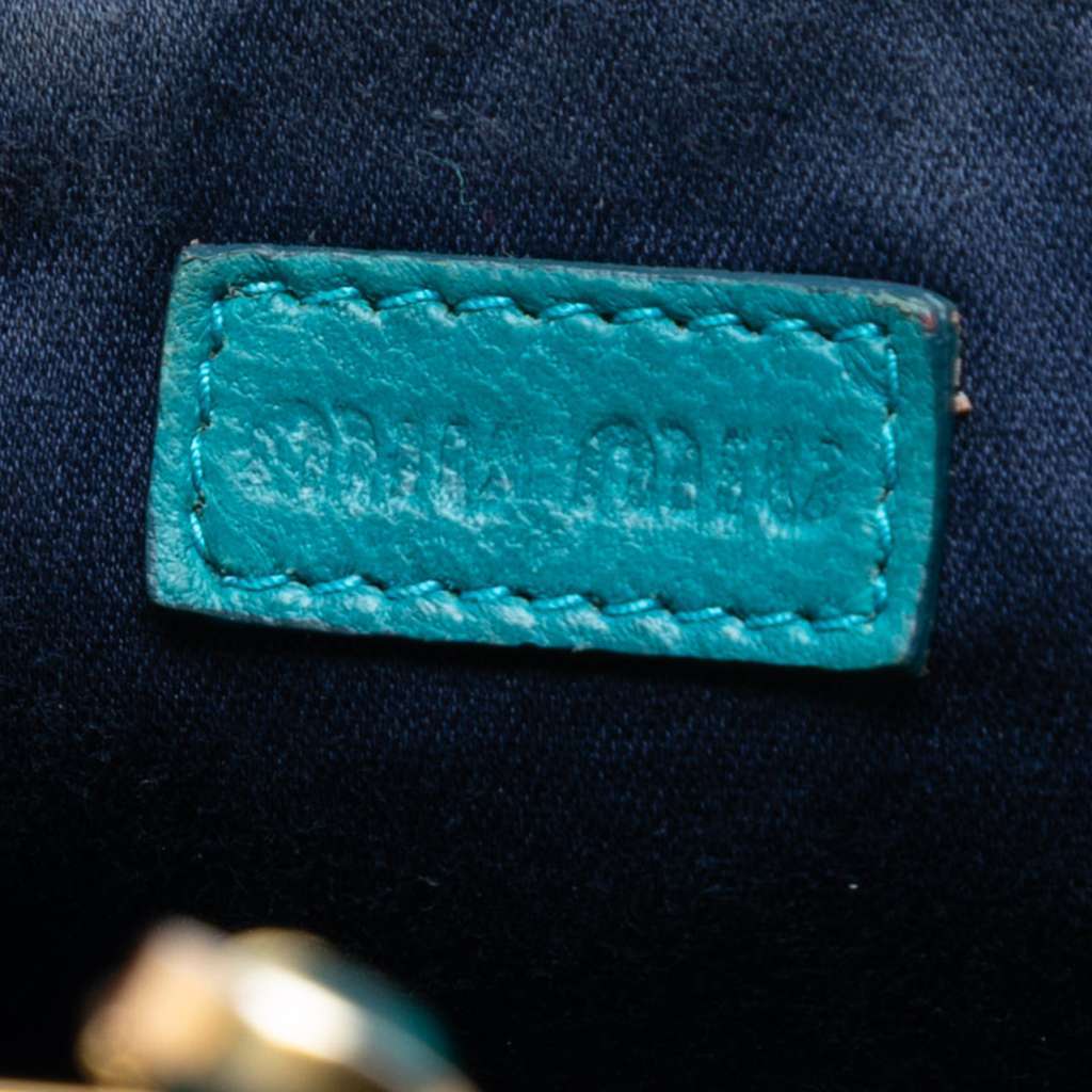 Miu Miu Matelasse Nappa Kiss Lock Frame Clutch Blue Leather Very good condition - Box View