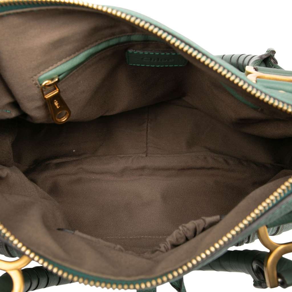 Chloé Medium Leather Marcie Satchel Green Leather Good condition - Model View