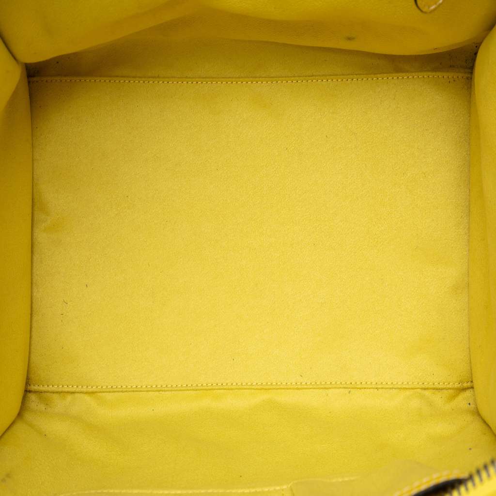 Celine Mini Calfskin Luggage Tote Yellow Leather Good - Model View