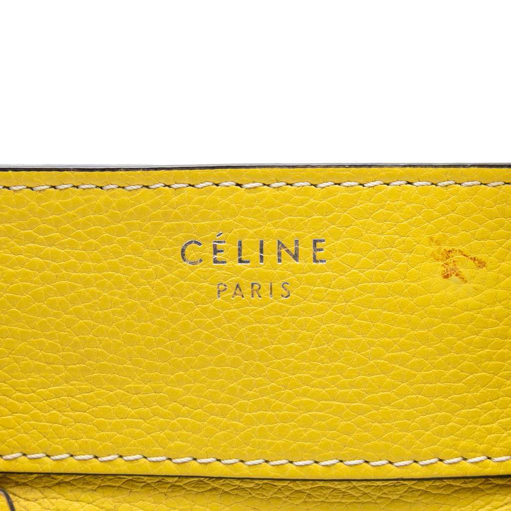 Celine Mini Calfskin Luggage Tote Yellow Leather Good - Box View