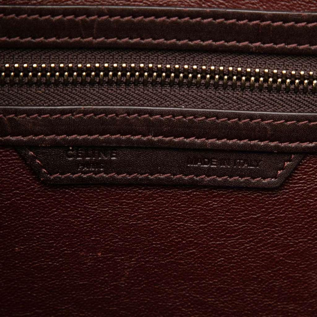 Celine Mini Tricolor Leather Luggage Tote Red Leather Good - Box View