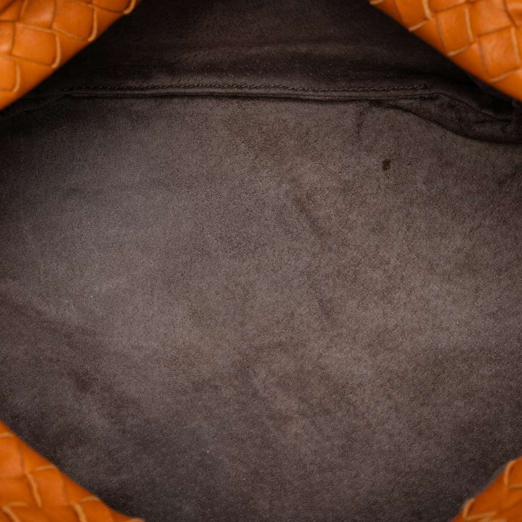 Bottega Veneta Nappa Intrecciato Cube Crossbody Orange Leather Very good - Model View