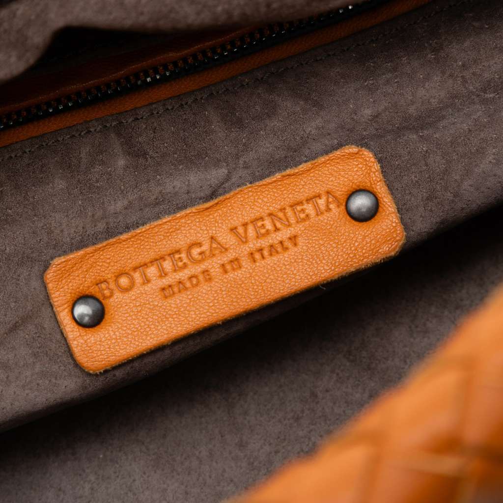 Bottega Veneta Nappa Intrecciato Cube Crossbody Orange Leather Very good - Box View