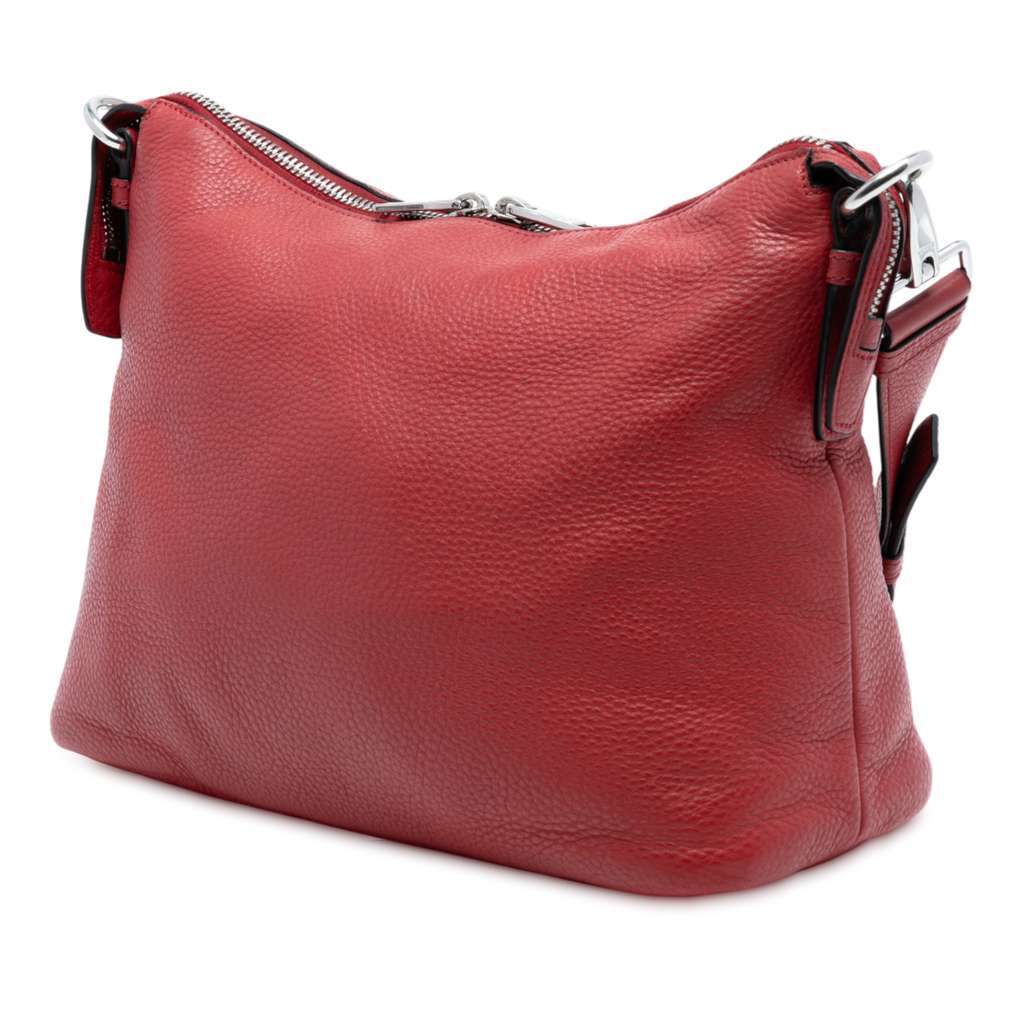 Prada Vitello Daino Shoulder Bag Red Leather Very good - Back View