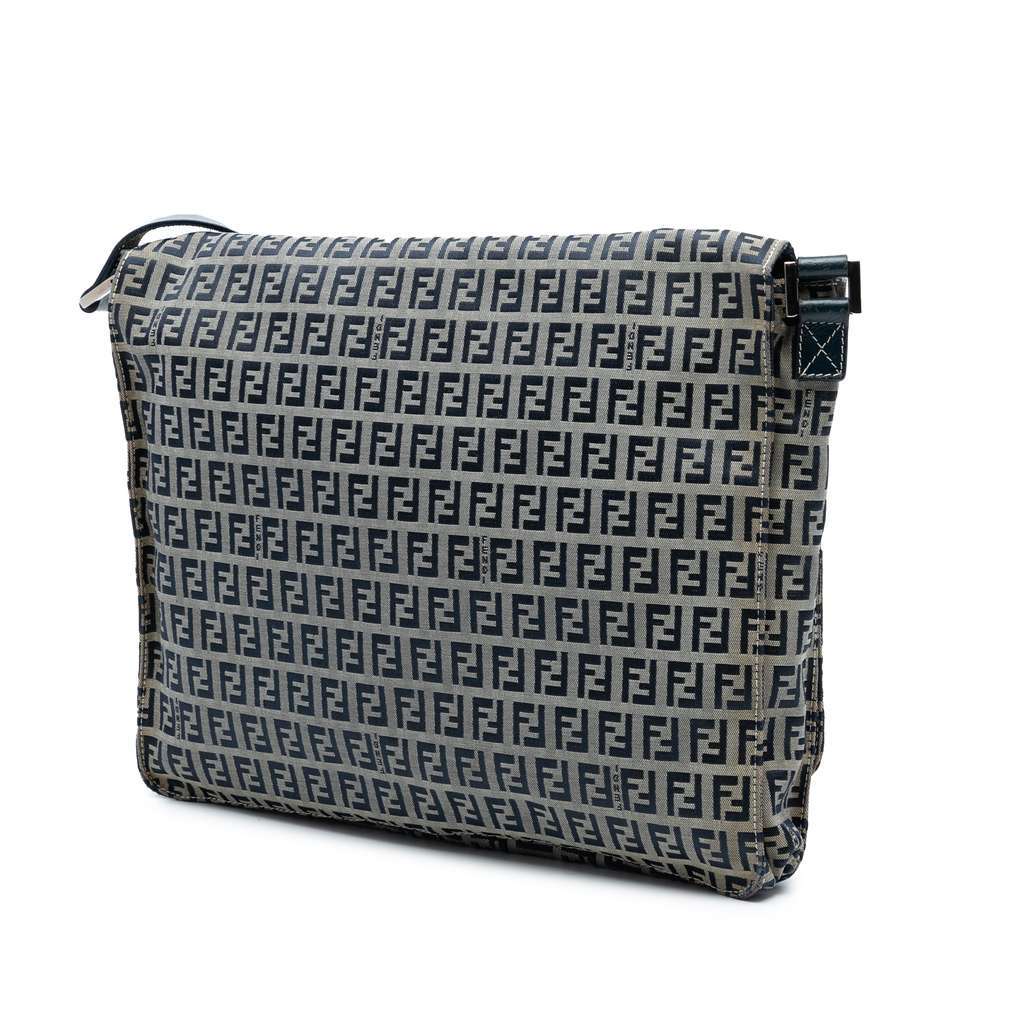 Fendi Zucchino Canvas Crossbody Grey Canvas Very good - Back View
