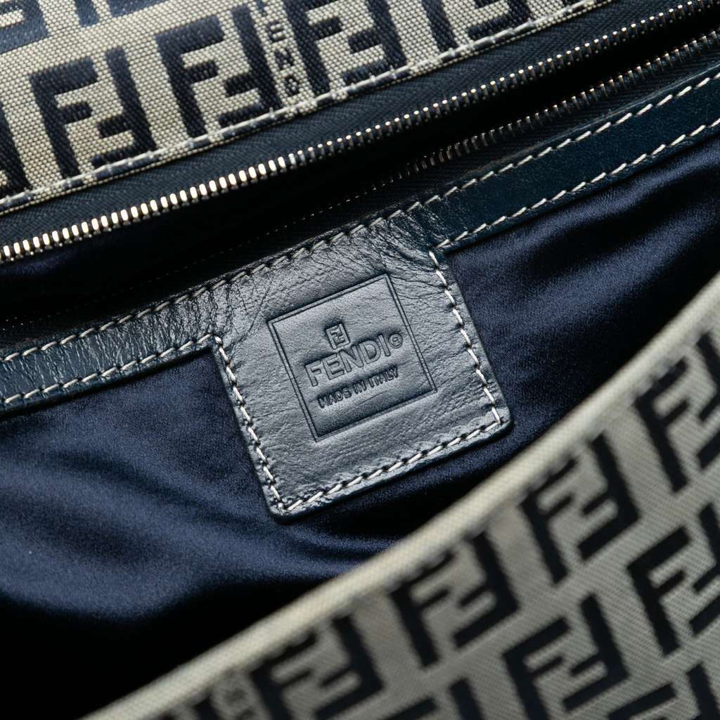 Fendi Zucchino Canvas Crossbody Grey Canvas Very good - Box View