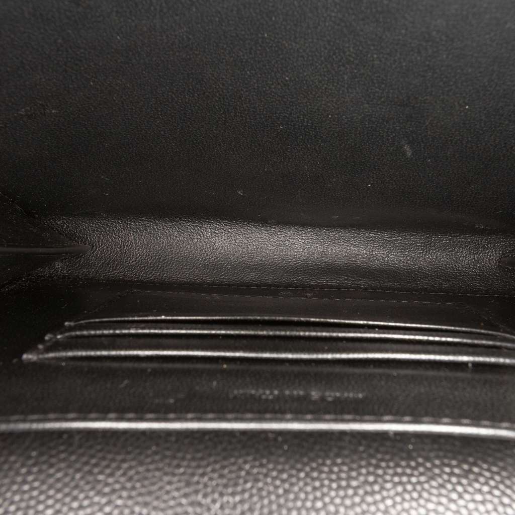 Saint Laurent Grain De Poudre Monogram Cassandra Chain Wallet Black Leather Very good - Model View