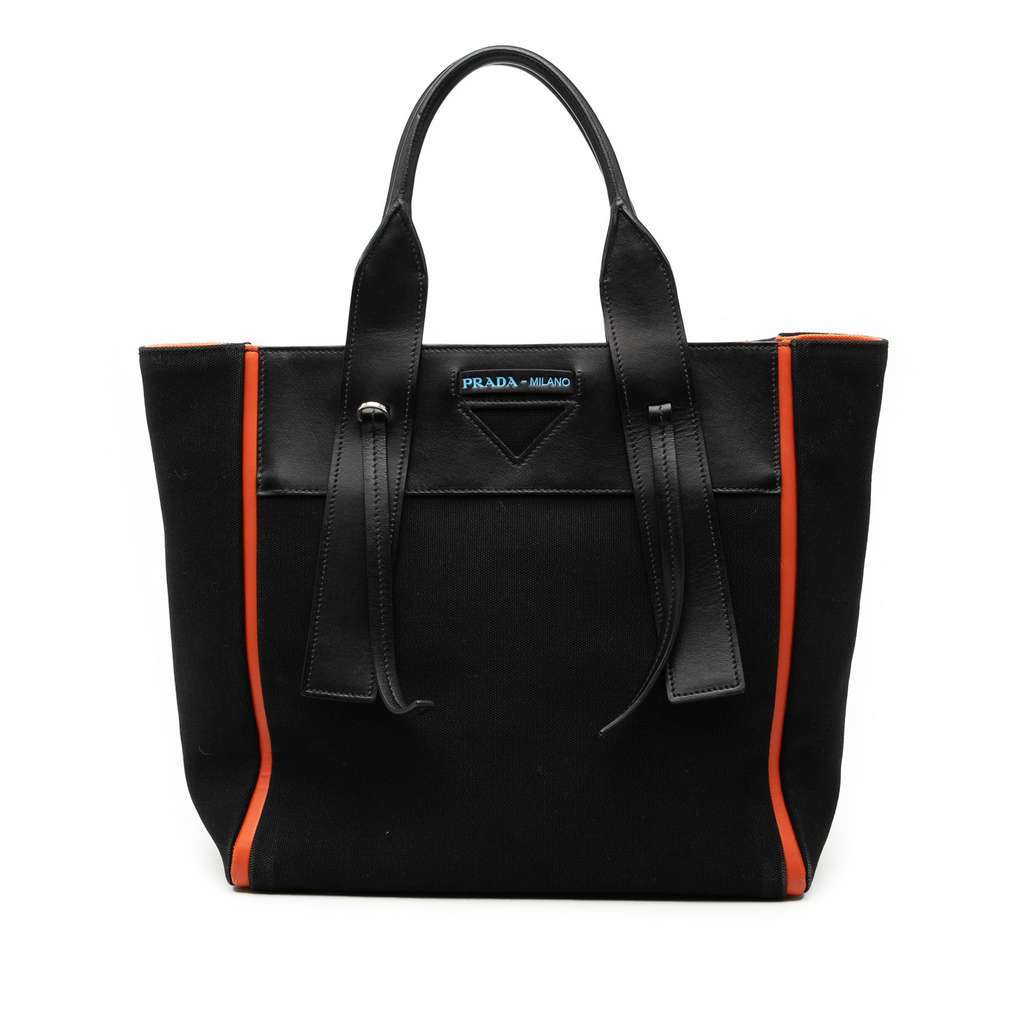 Prada Medium Canvas Ouverture Satchel Black Canvas Very good condition - Front View