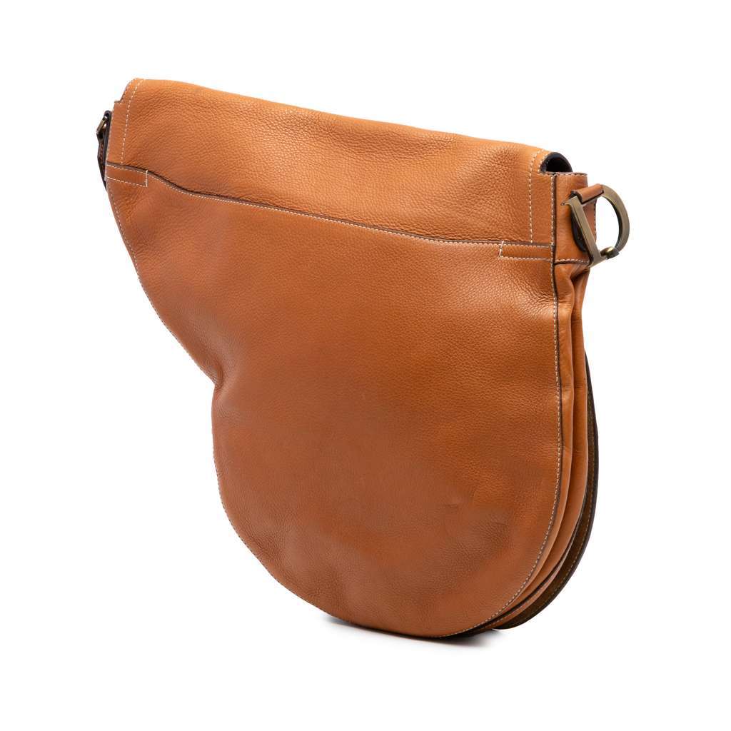 Dior Leather Baudrier Saddle Bag Brown Leather Very good condition - Back View