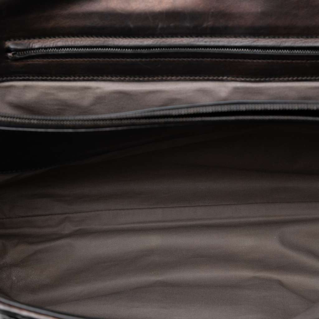 Bottega Veneta Nappa Intreccio Imperatore Business Bag Brown Leather Good - Model View