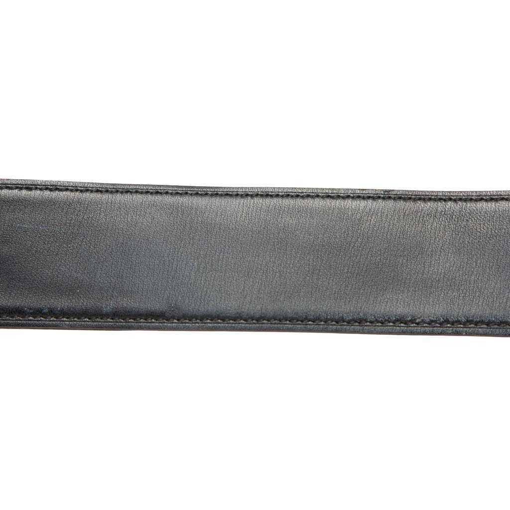 Hermès Box Calf and Togo Constance H Reversible Belt Black Leather Good condition - Model View