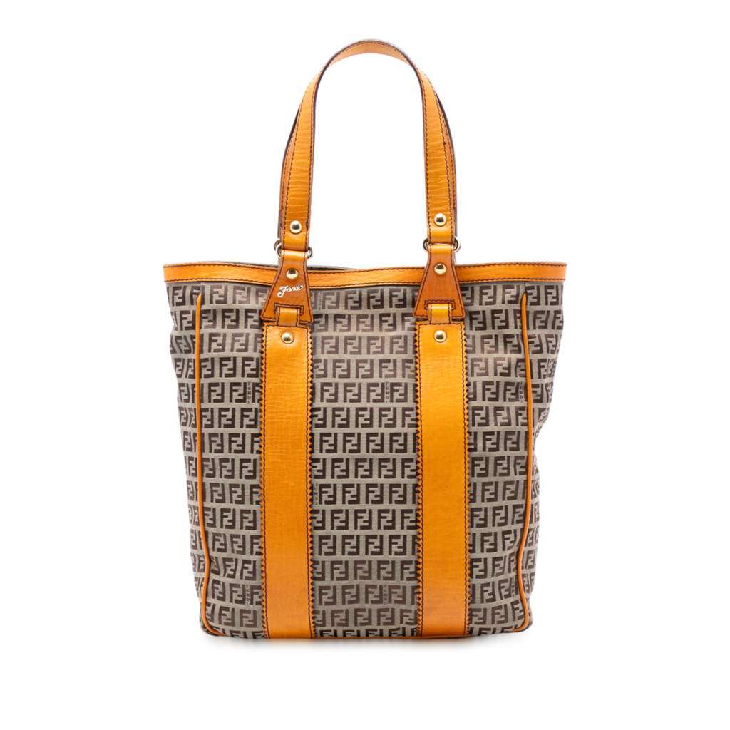 Fendi Zucchino Canvas Tote Brown Canvas Very good - Front View