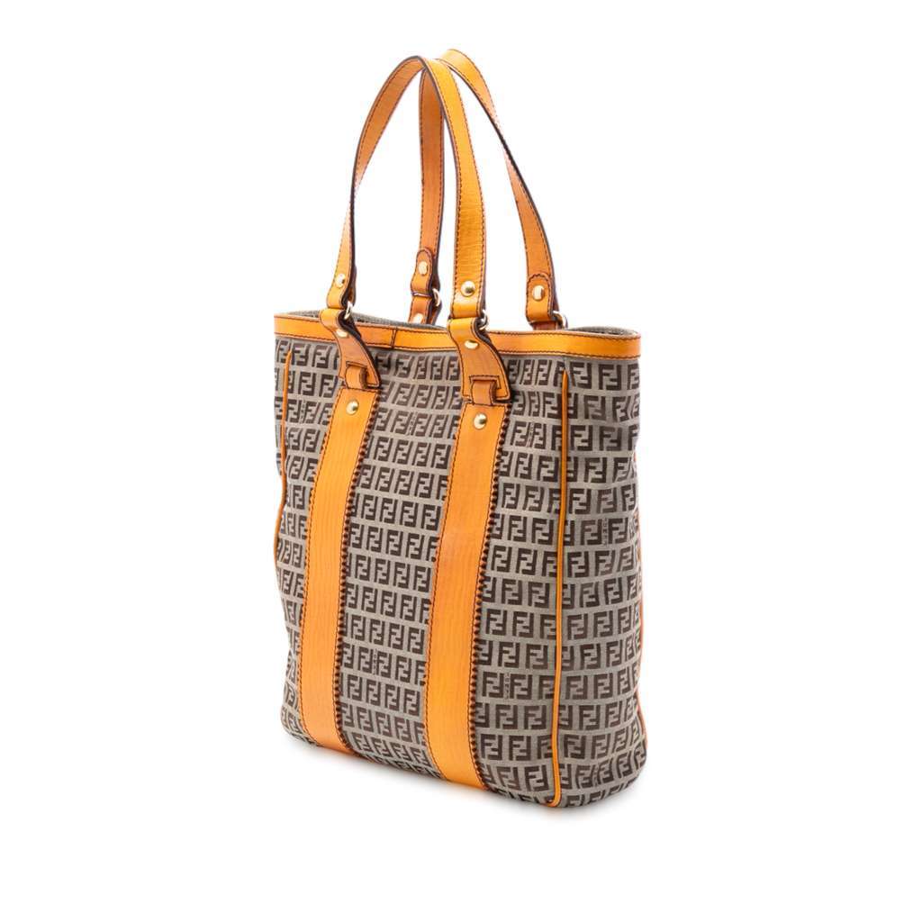 Fendi Zucchino Canvas Tote Brown Canvas Very good - Back View