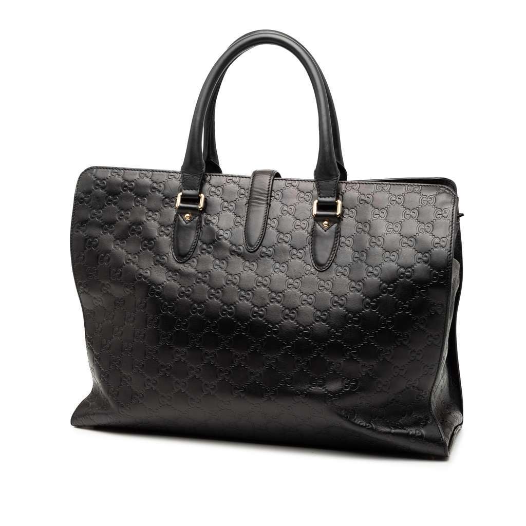 Gucci Guccissima Jackie Tote Black Leather Good - Back View