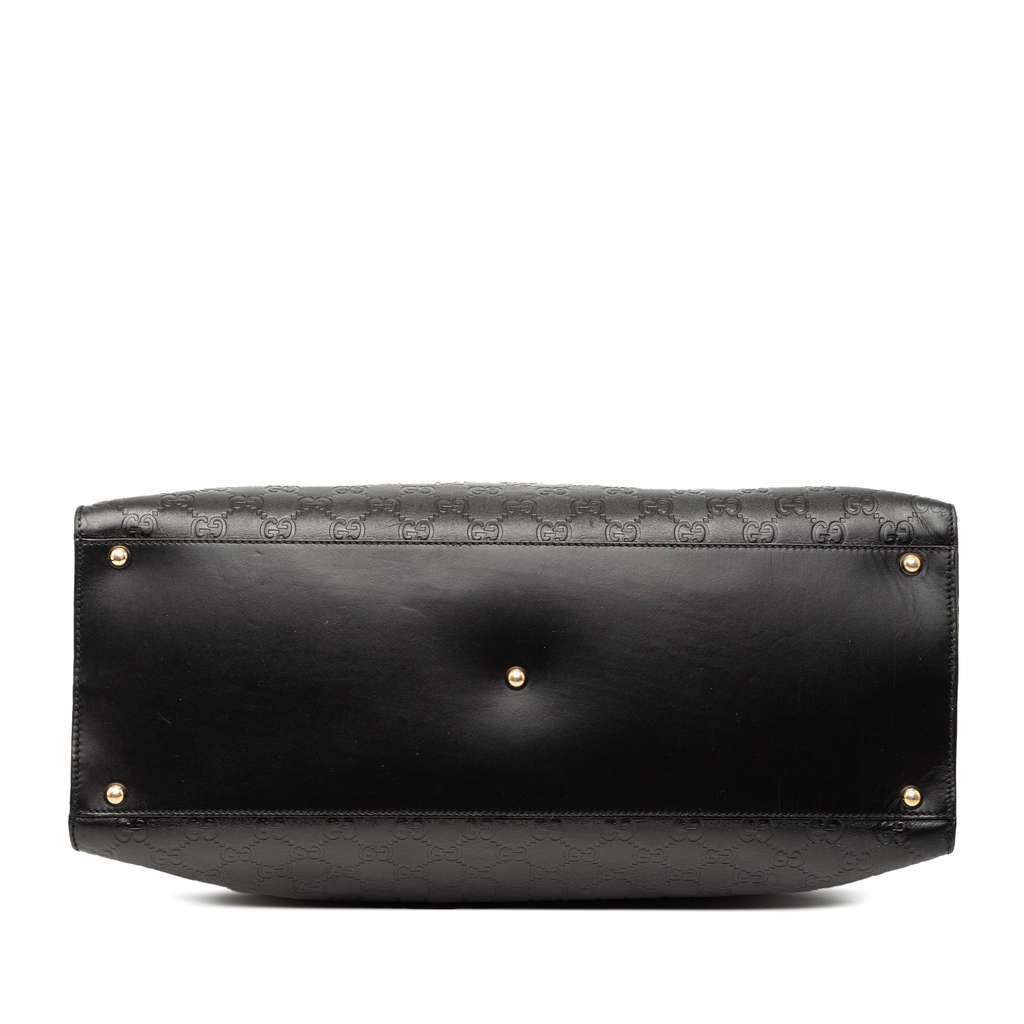 Gucci Guccissima Jackie Tote Black Leather Good - Inside View