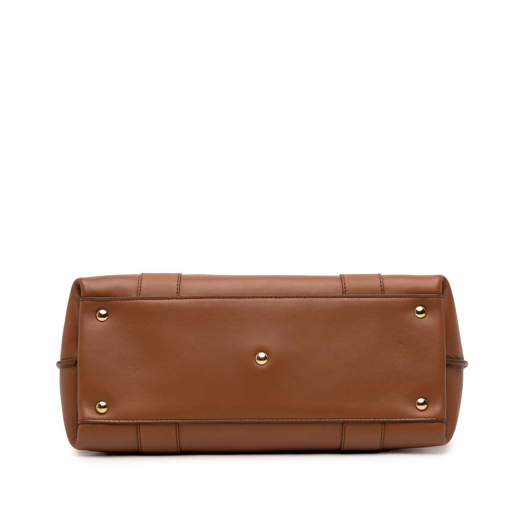 Salvatore Ferragamo Leather Gancini Sookie Tote Brown Leather Good - Inside View