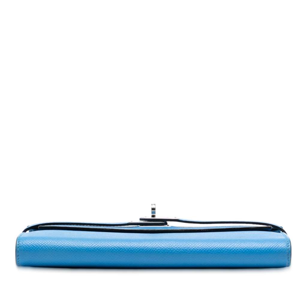 Hermès Epsom Kelly Longue Wallet Blue Leather Good condition - Inside View