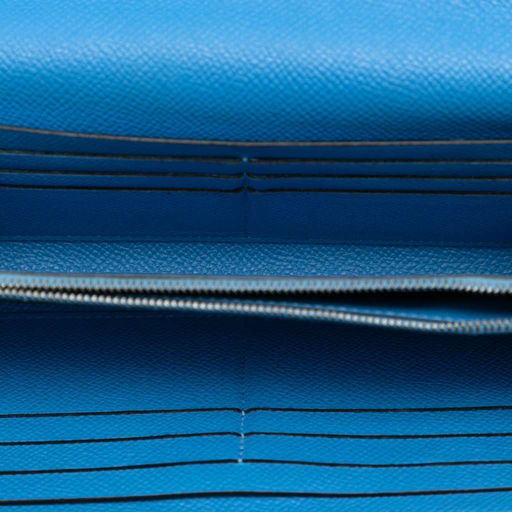 Hermès Epsom Kelly Longue Wallet Blue Leather Good condition - Model View