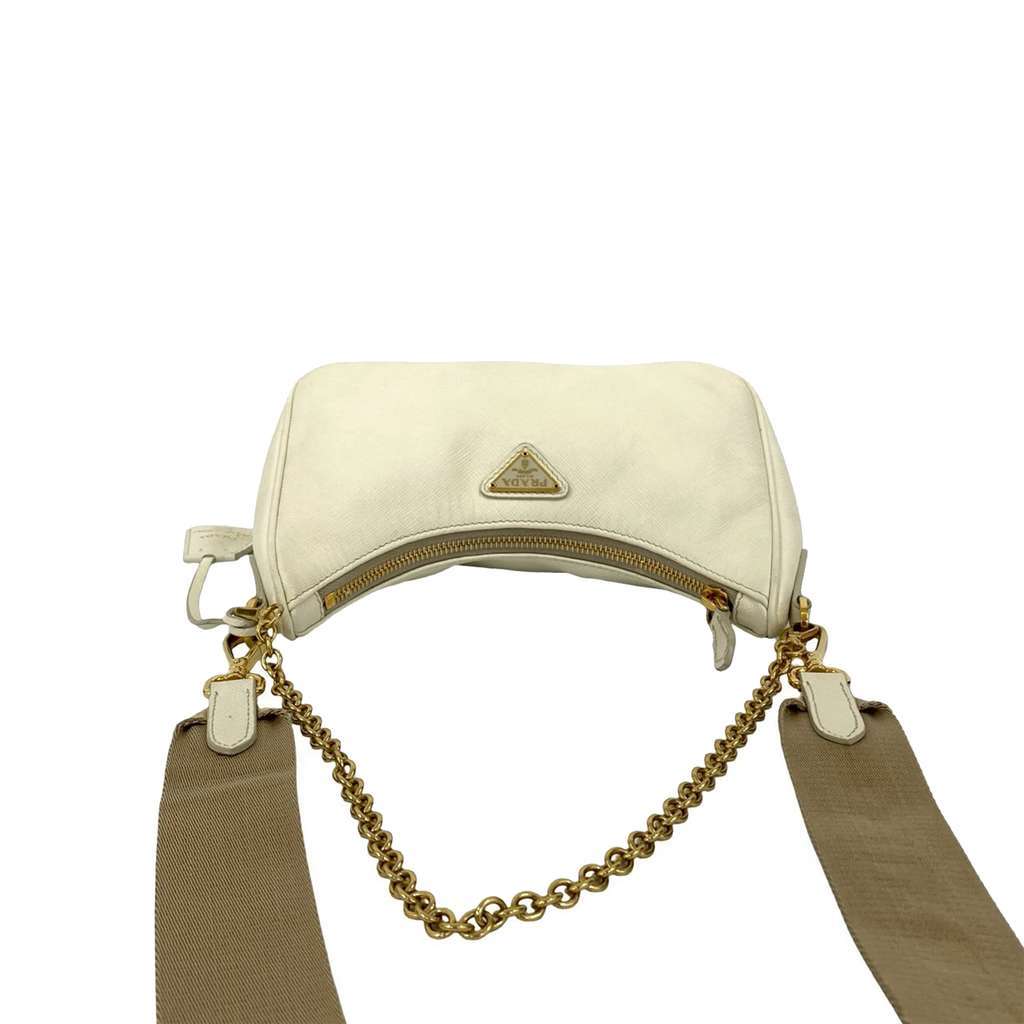 Prada Saffiano Re-Edition 2005 Satchel White Leather Very good condition - Inside View