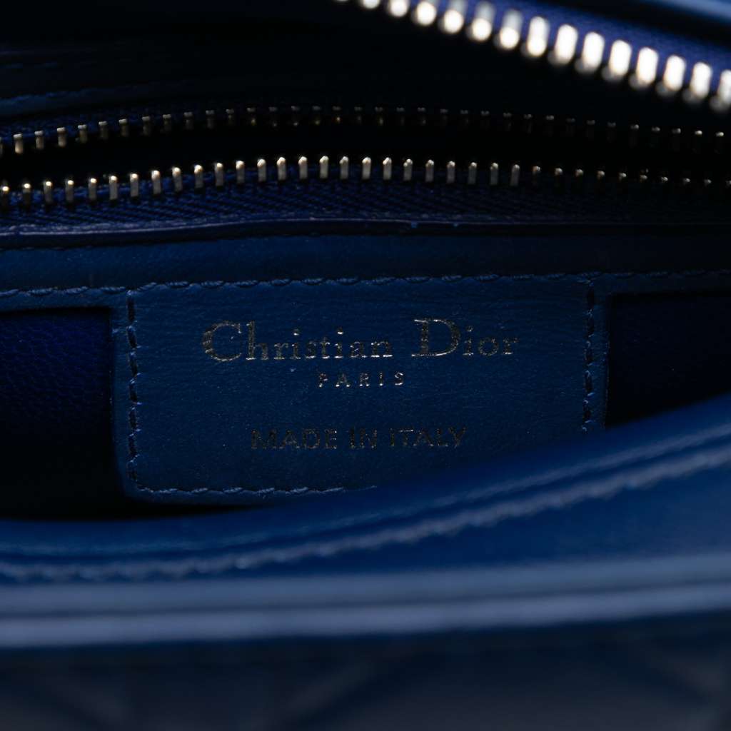 Dior Medium Ultra Matte Calfskin Cannage Embossed Lady Dior Blue Leather Very good - Box View