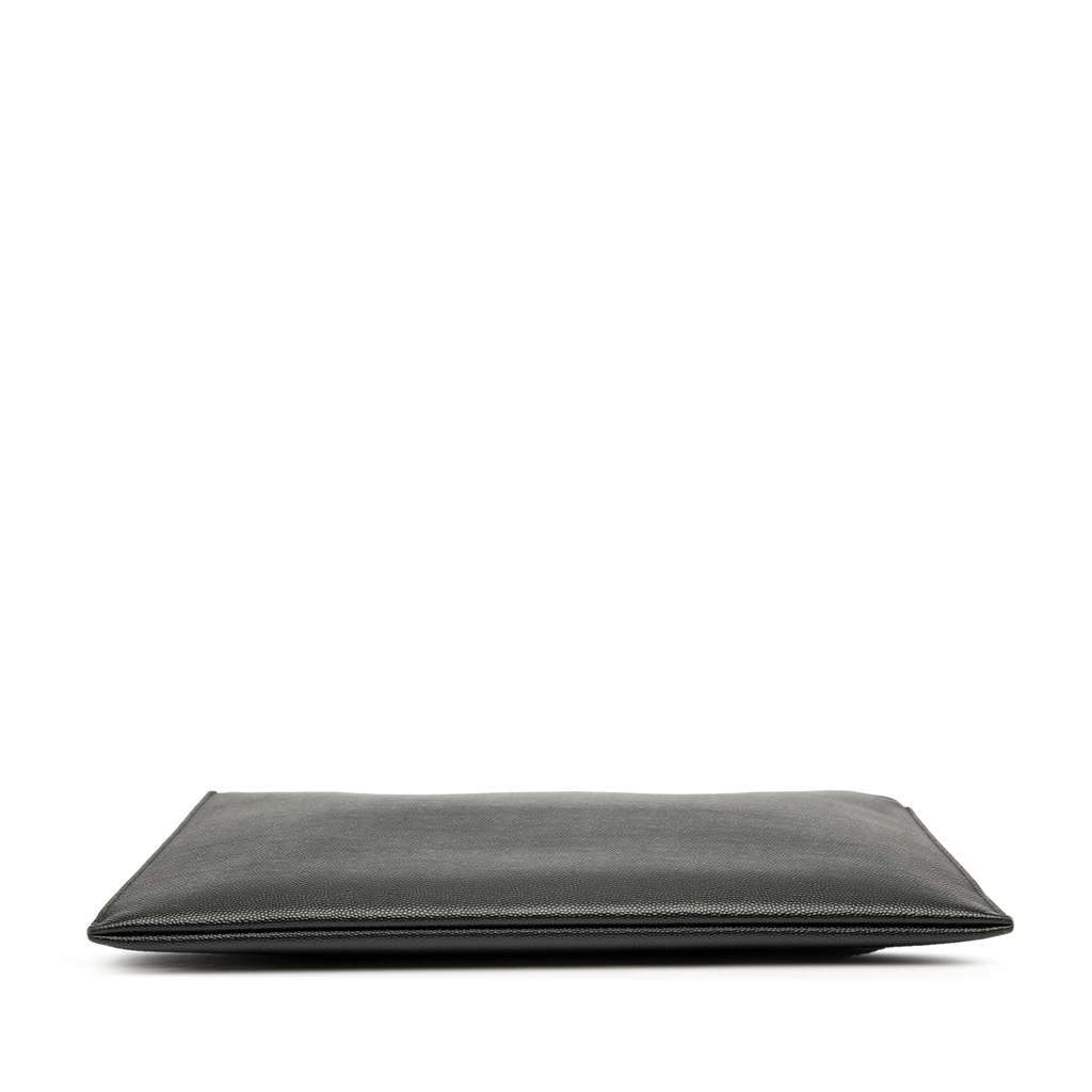 Saint Laurent Grain De Poudre Zipped Tablet Holder Black Leather Good - Inside View