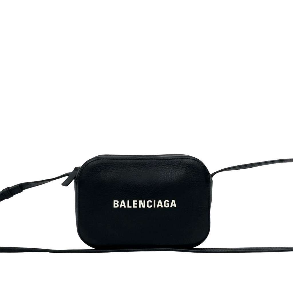 Balenciaga XS Leather Everyday Camera Bag Black Leather Good - Front View