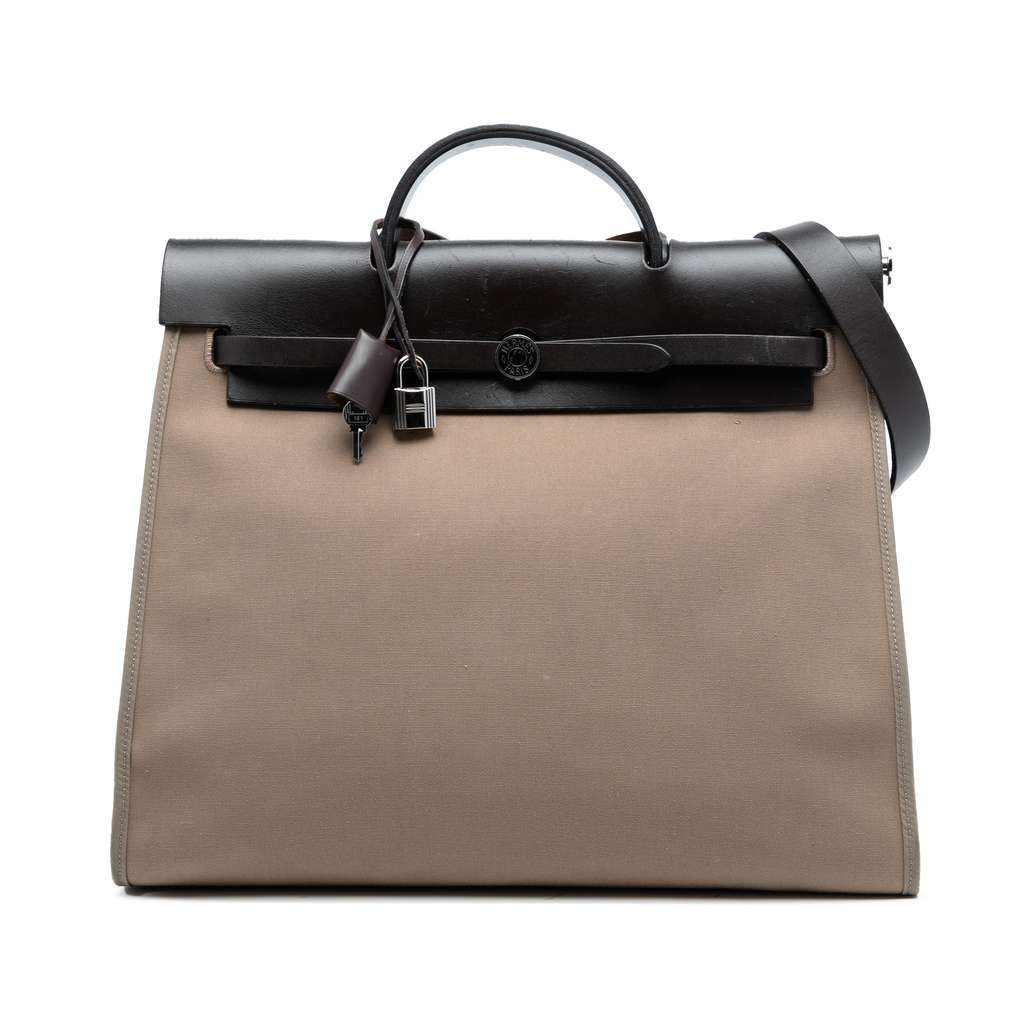 Hermès Toile Herbag Zip 39 Brown Canvas Very good condition - Front View