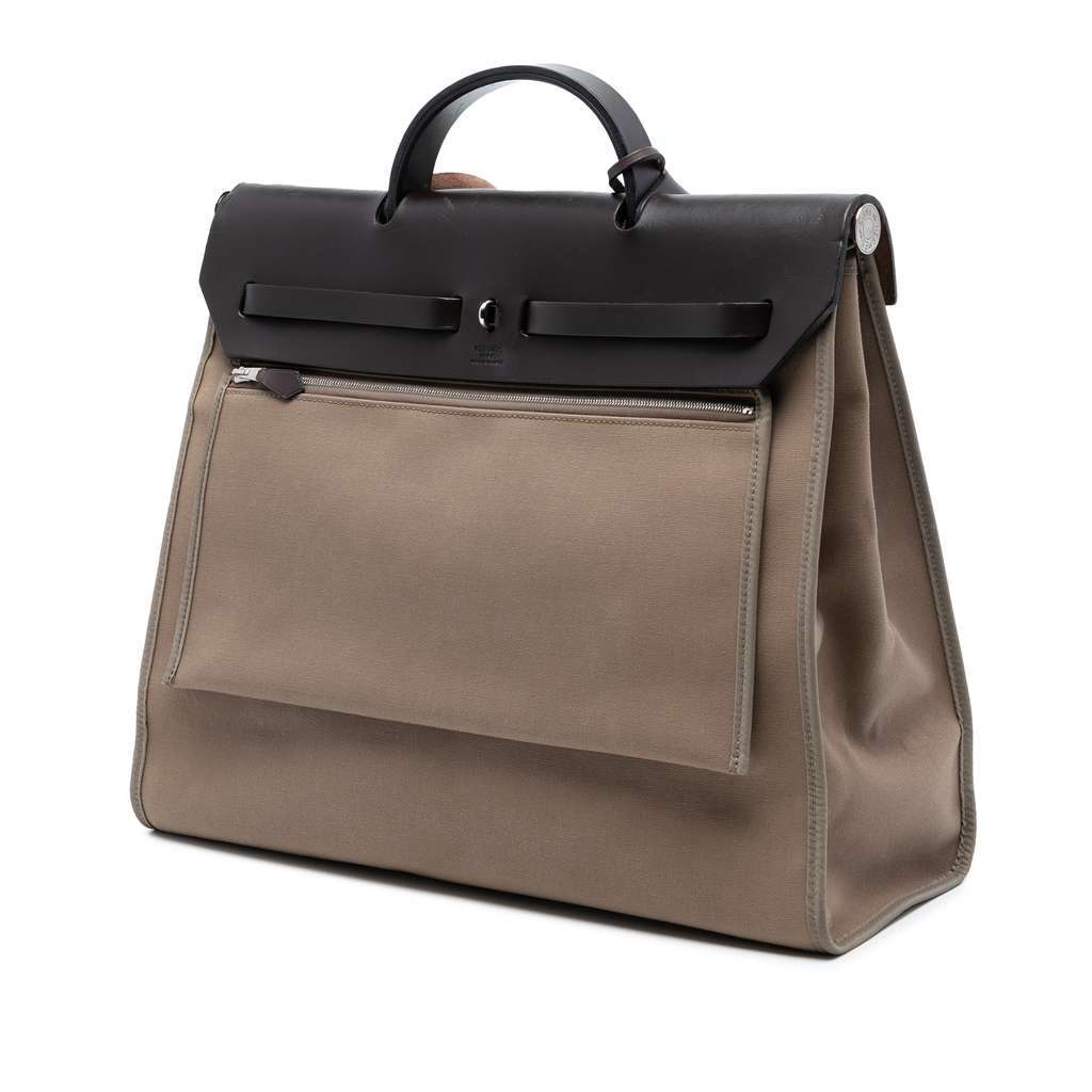 Hermès Toile Herbag Zip 39 Brown Canvas Very good condition - Back View
