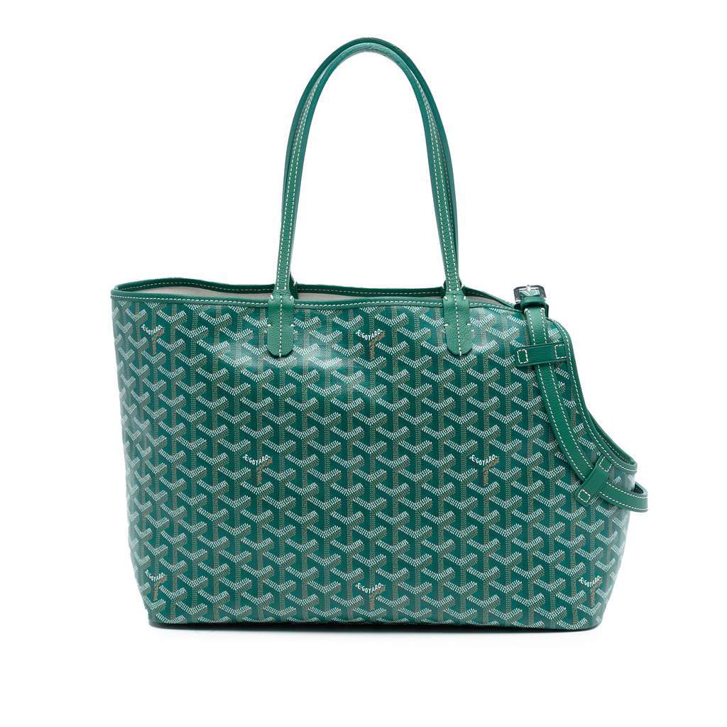 Goyard Goyardine Chien Gris Pet Carrier Green Canvas Very good condition - Front View