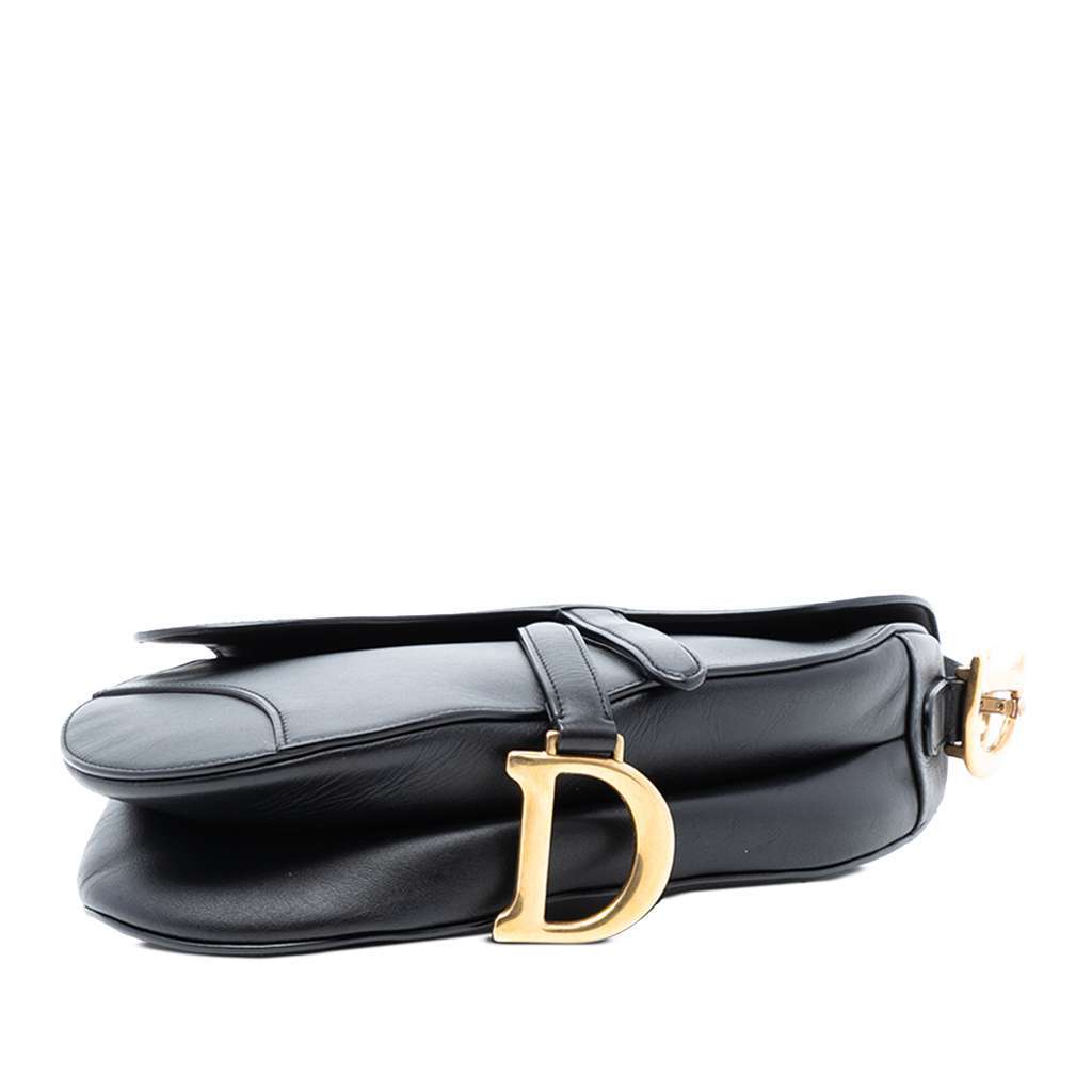 Dior Smooth Calfskin Saddle Bag Black Leather Good - Inside View
