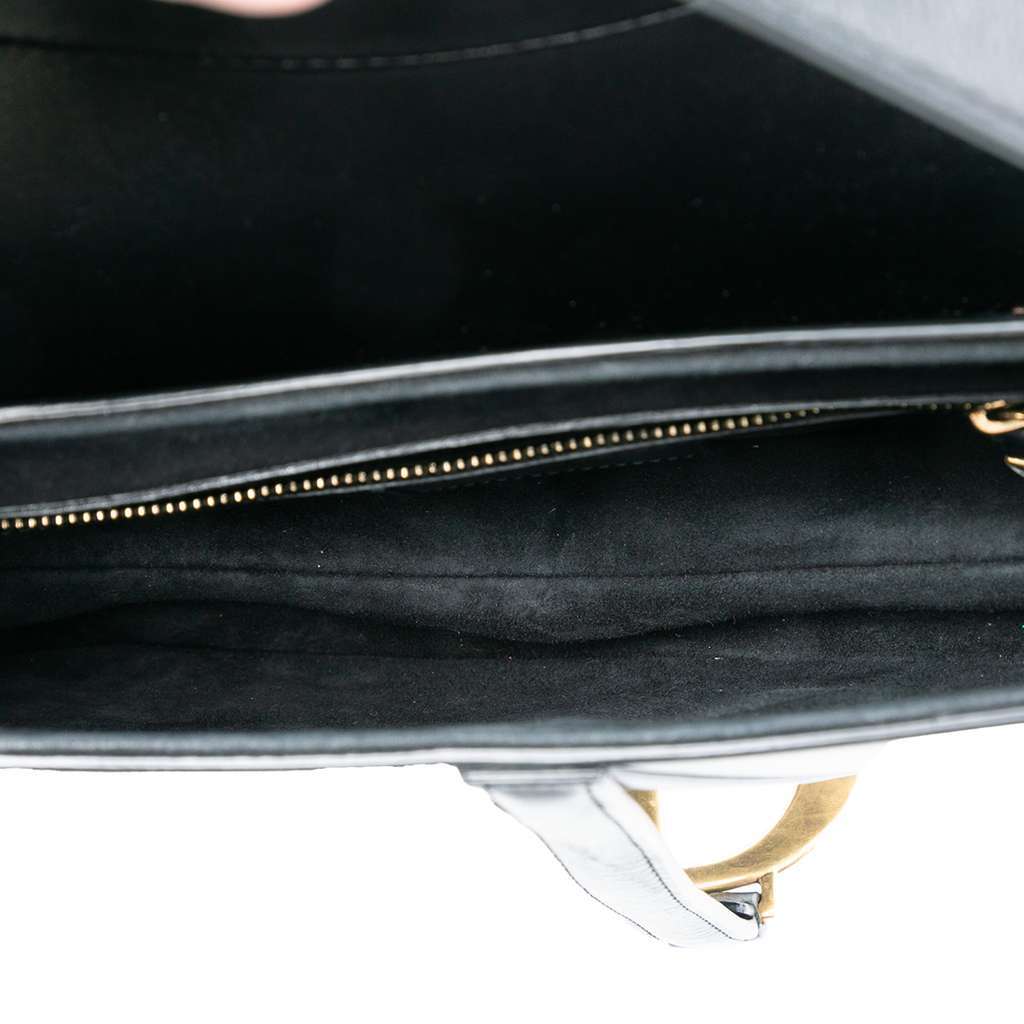 Dior Smooth Calfskin Saddle Bag Black Leather Good - Model View