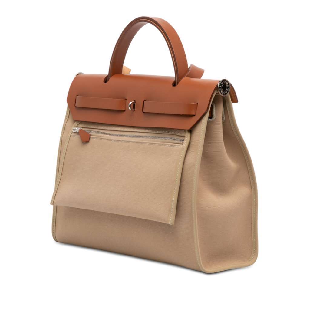 Hermès Toile Herbag Zip 31 Brown Canvas Good condition - Back View