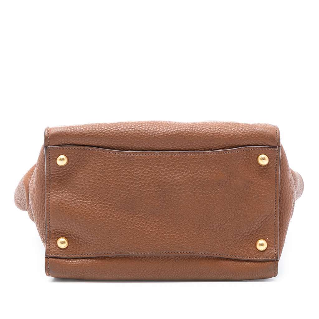 Prada Vitello Daino Sound Lock Satchel Brown Leather Very good condition - Inside View