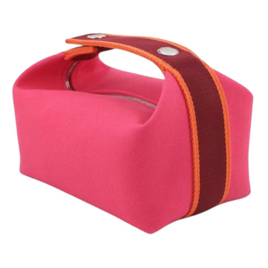 Hermès Small Toile Bride A Brac Case Pink Canvas Good condition - Back View