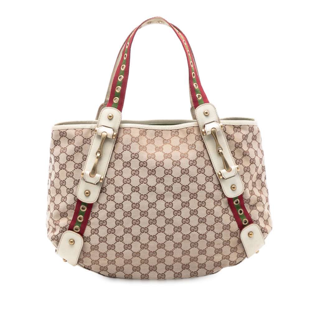 Gucci GG Canvas Web Pelham Shoulder Bag Brown Canvas Very good condition - Front View