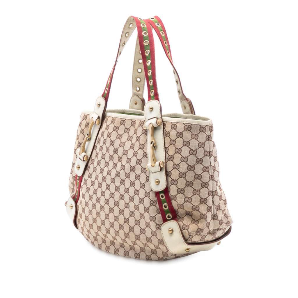 Gucci GG Canvas Web Pelham Shoulder Bag Brown Canvas Very good condition - Back View