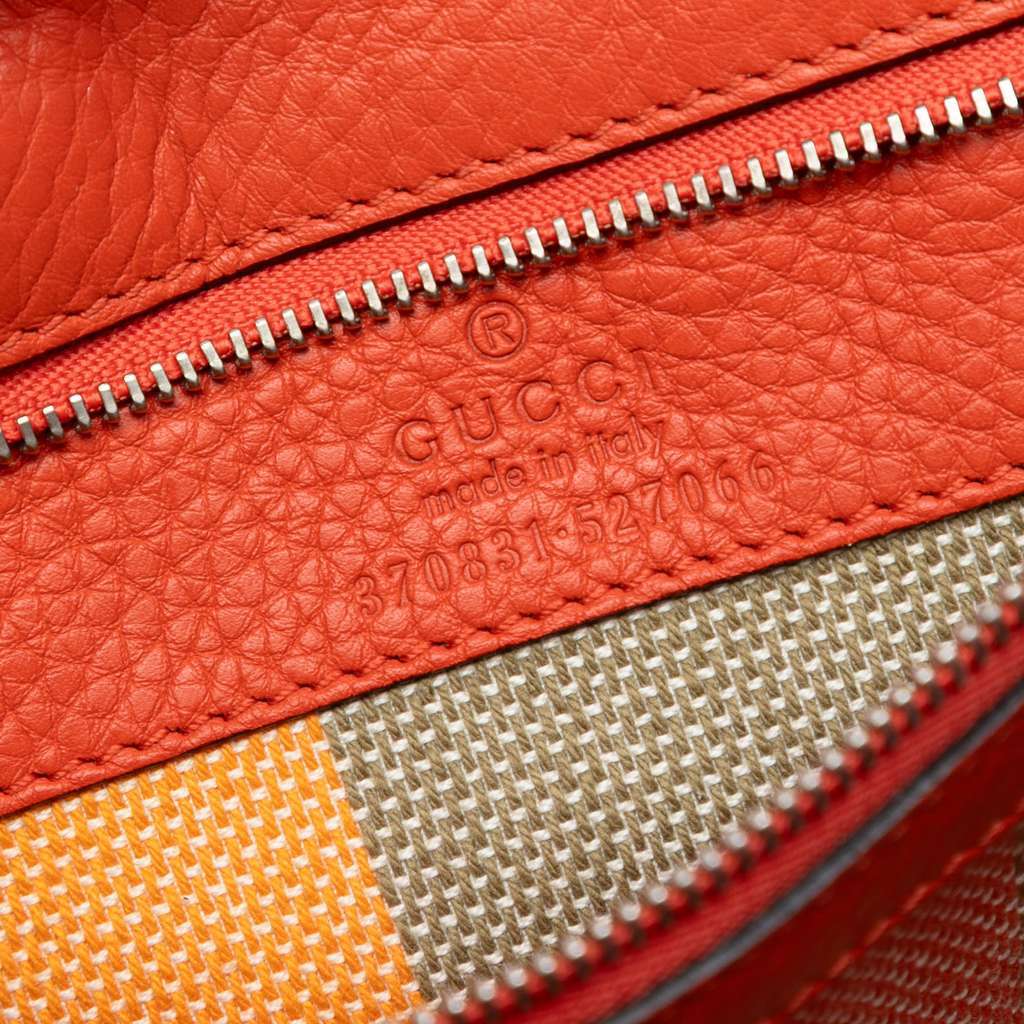 Gucci Small Leather Bamboo Daily Satchel Orange Leather Very good - Box View