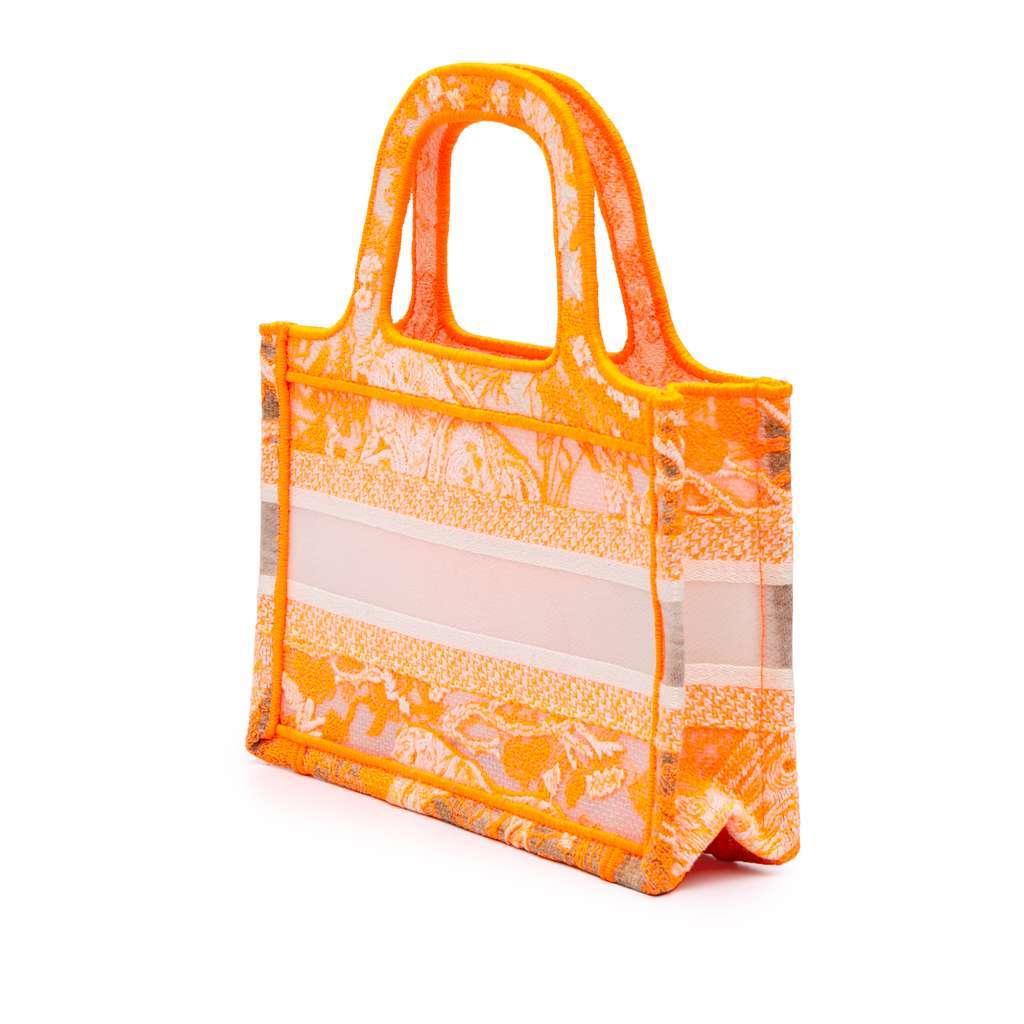 Dior Mini Canvas Embroidered Dioriviera Toile De Jouy Book Tote Orange Canvas Very good - Back View