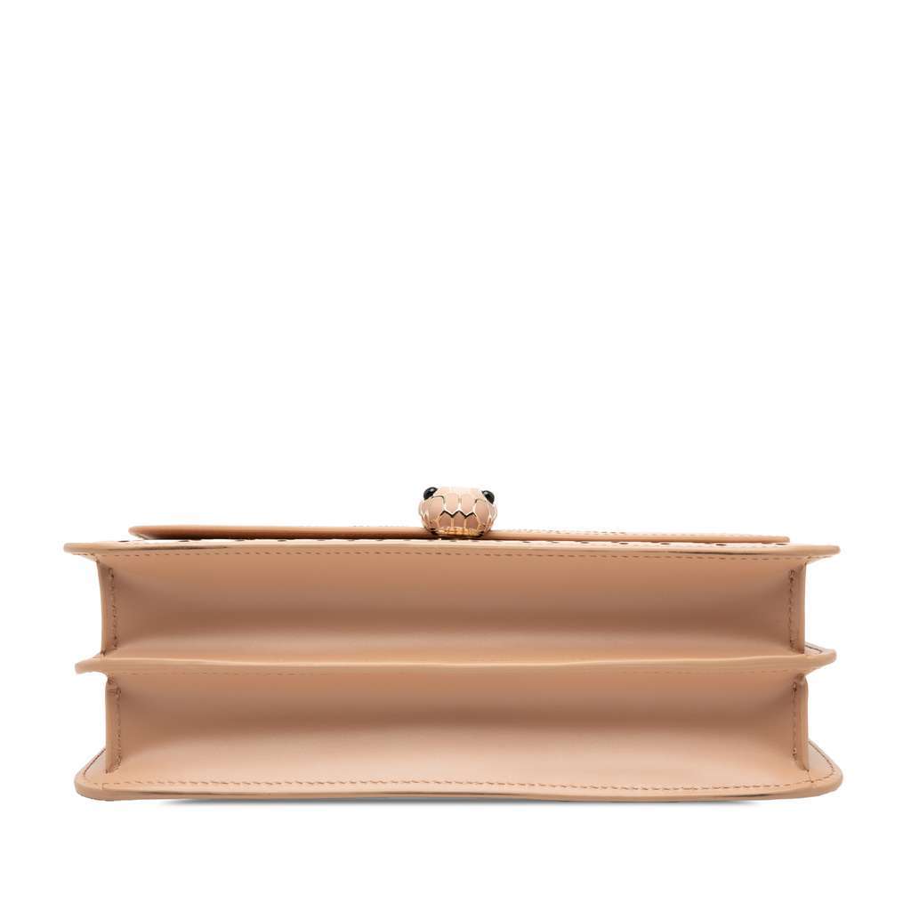 Bvlgari Medium Laser Cut Calfskin Serpenti Forever Diamond Blast Sunshine Crossbody Brown Leather Good - Inside View